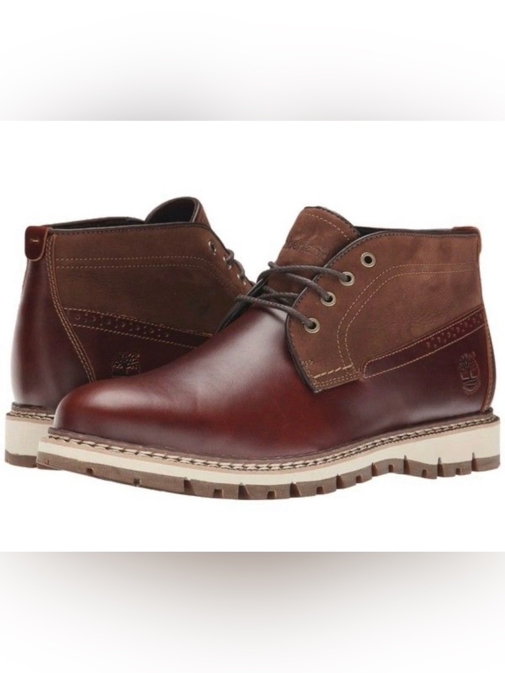Timberland Two-Tone Brown Leather Chukka Boots